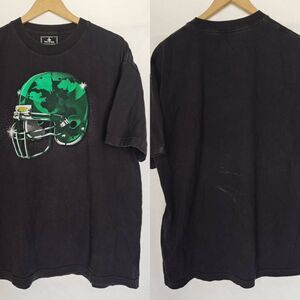 Foot Locker Team Oregon Ducks Graphic Tee Black‎ XL Green Helmet Crew Neck